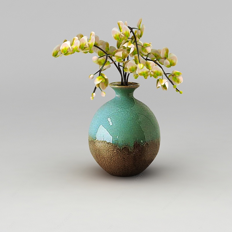 中式精美陶瓷花瓶3D模型
