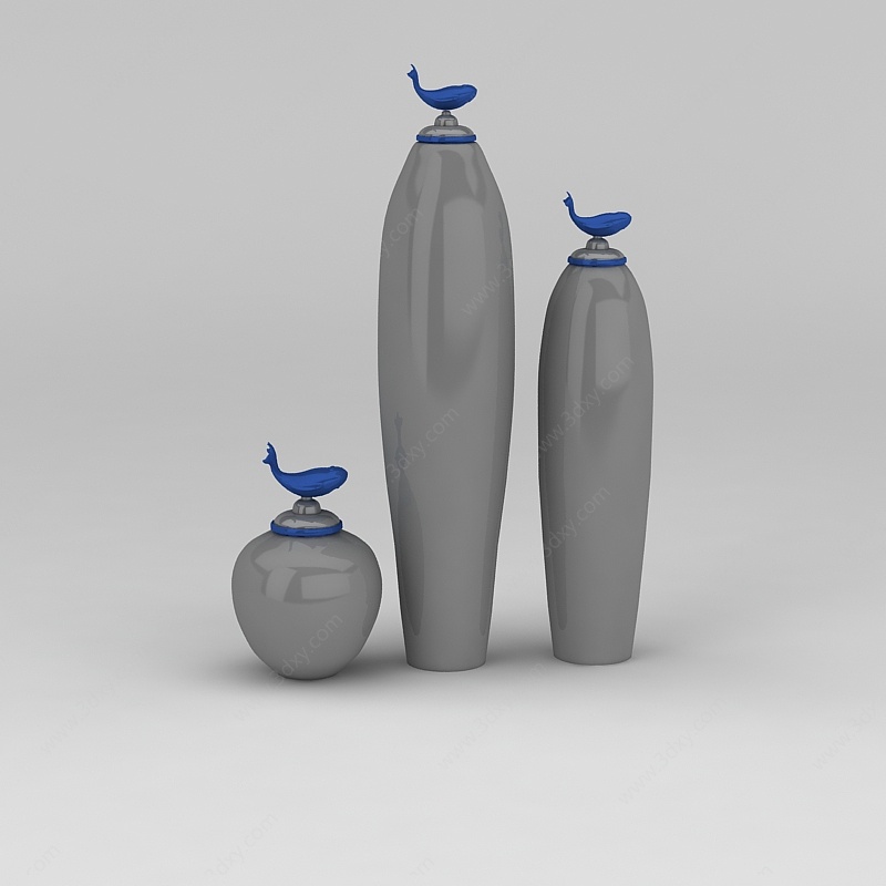 锦鲤花瓶3D模型
