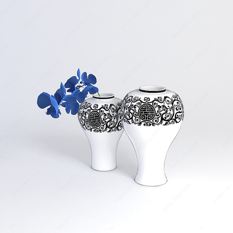中式花瓶陈设品3D模型