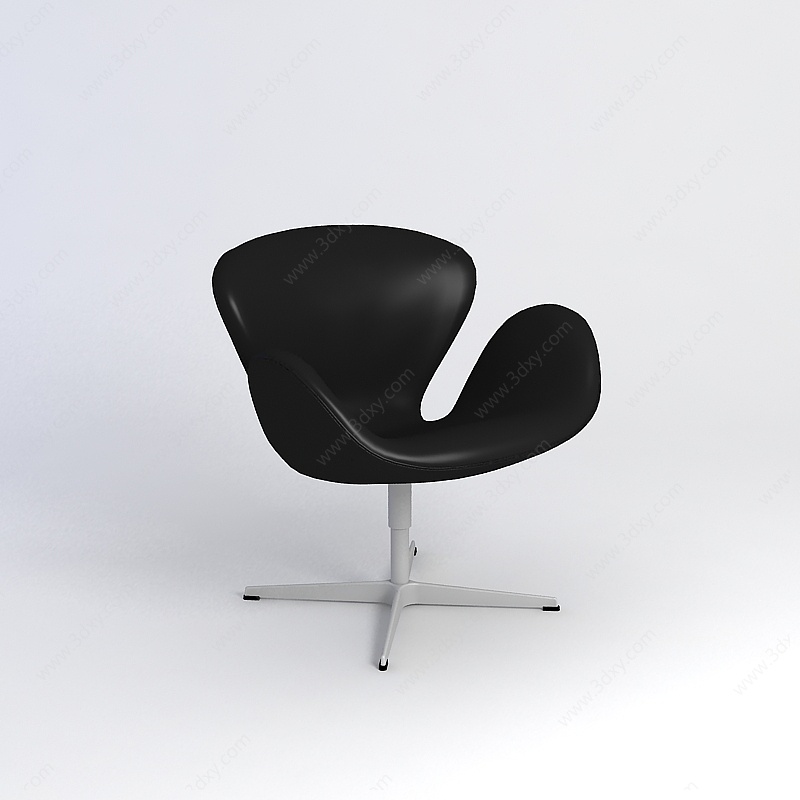 黑色舒适办公椅3D模型