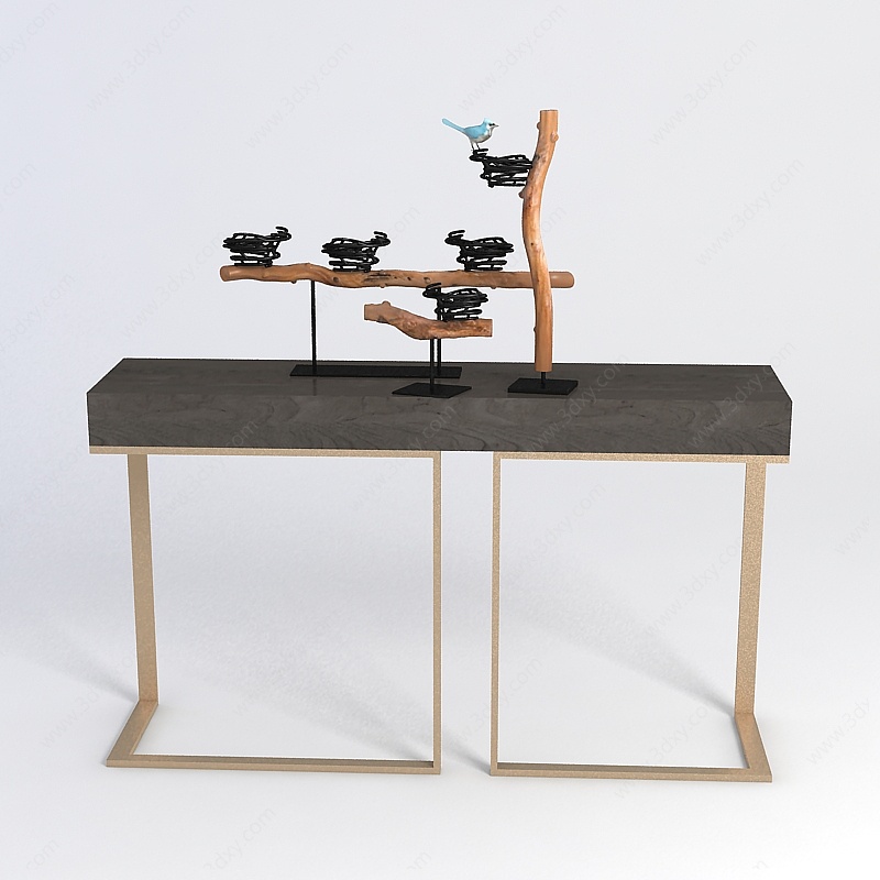 艺术摆件桌子组合3D模型