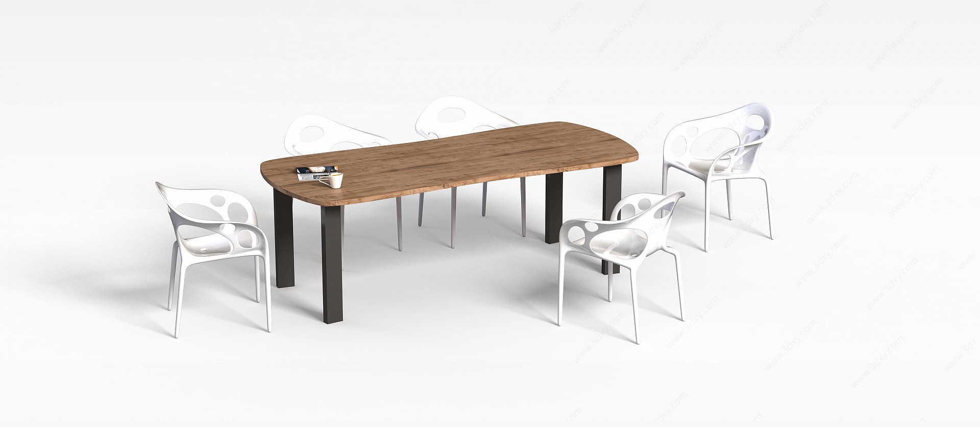 现代简约桌椅组合3D模型