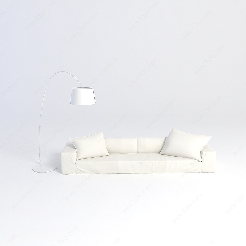 现代沙发吊灯组合3D模型