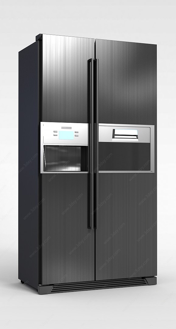 LG金属拉丝双开门冰箱3D模型
