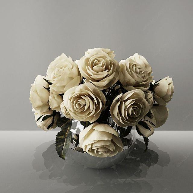 白色玫瑰3D模型
