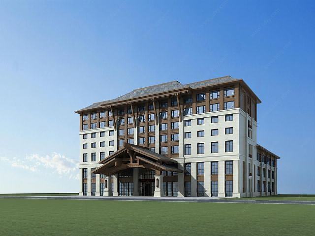 新中式酒店3D模型