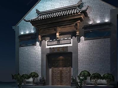 中式古典门头3D模型