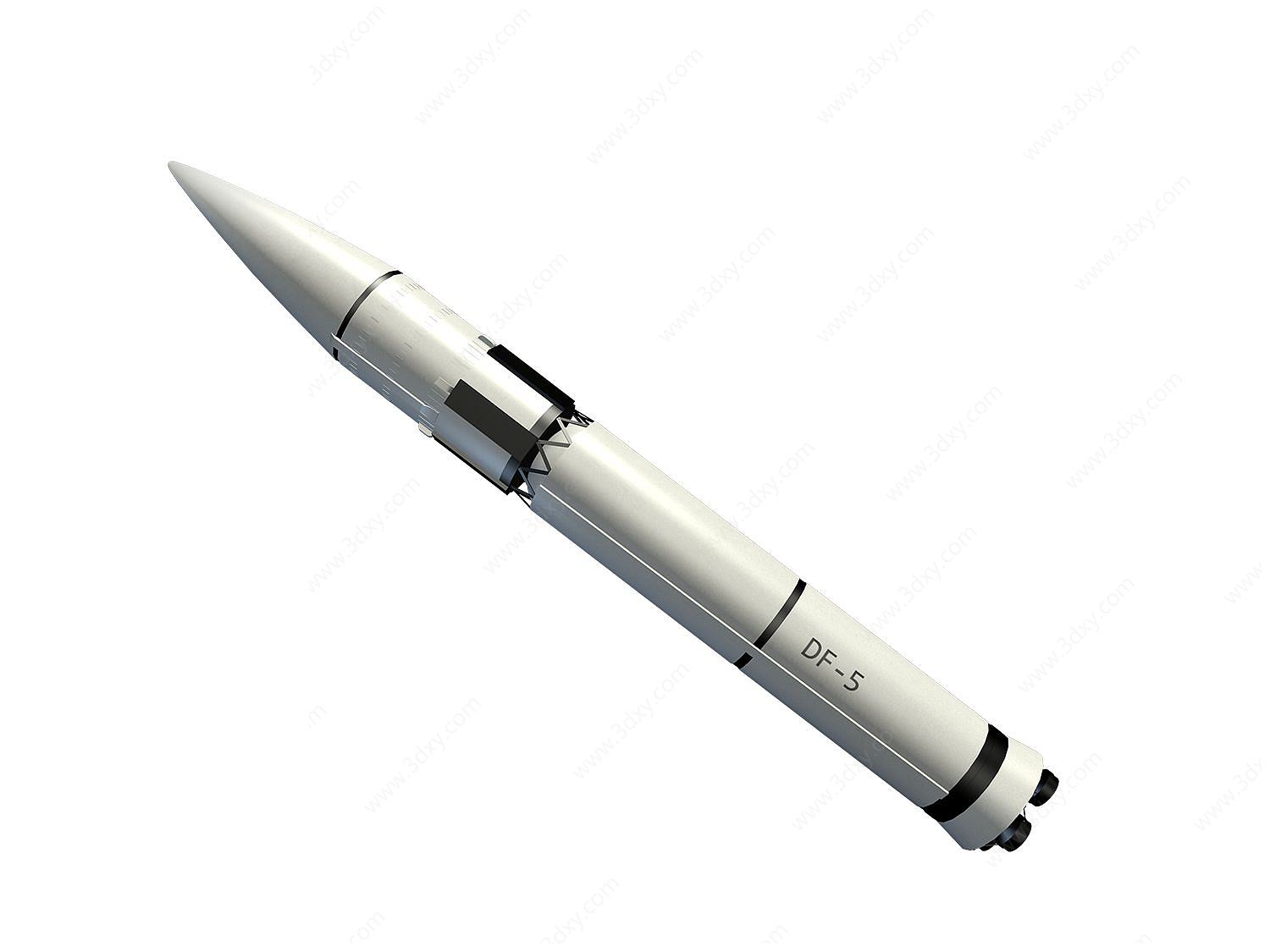 东风五号洲际导弹3D模型
