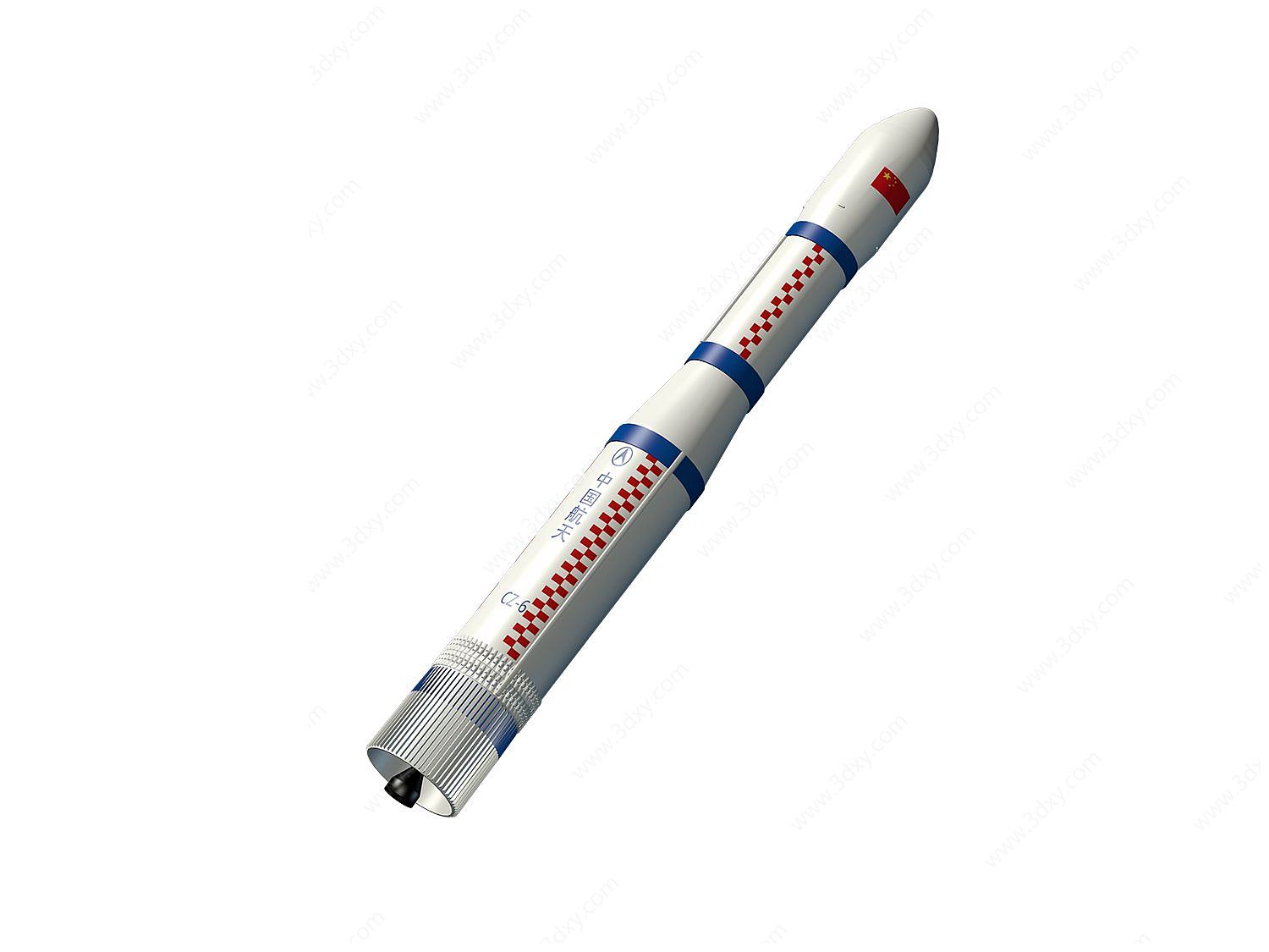 长征六号火箭3D模型