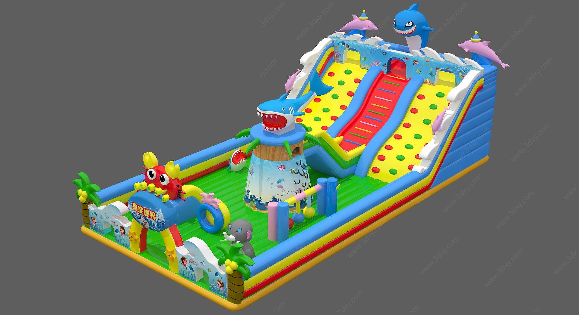 充气城堡儿童游乐3D模型