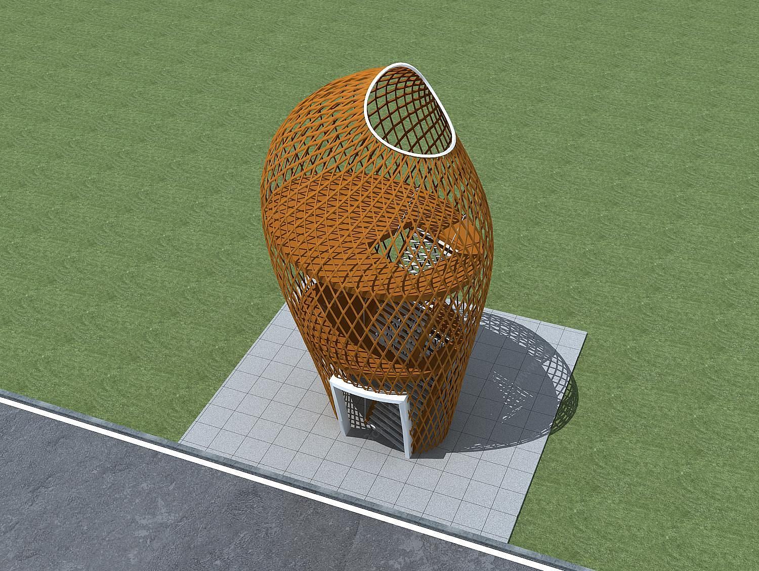 景观塔楼3D模型