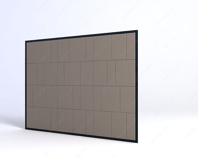软包电视墙3D模型