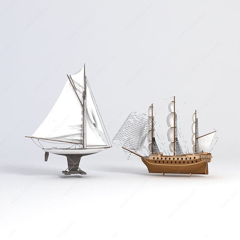 装饰帆船3D模型