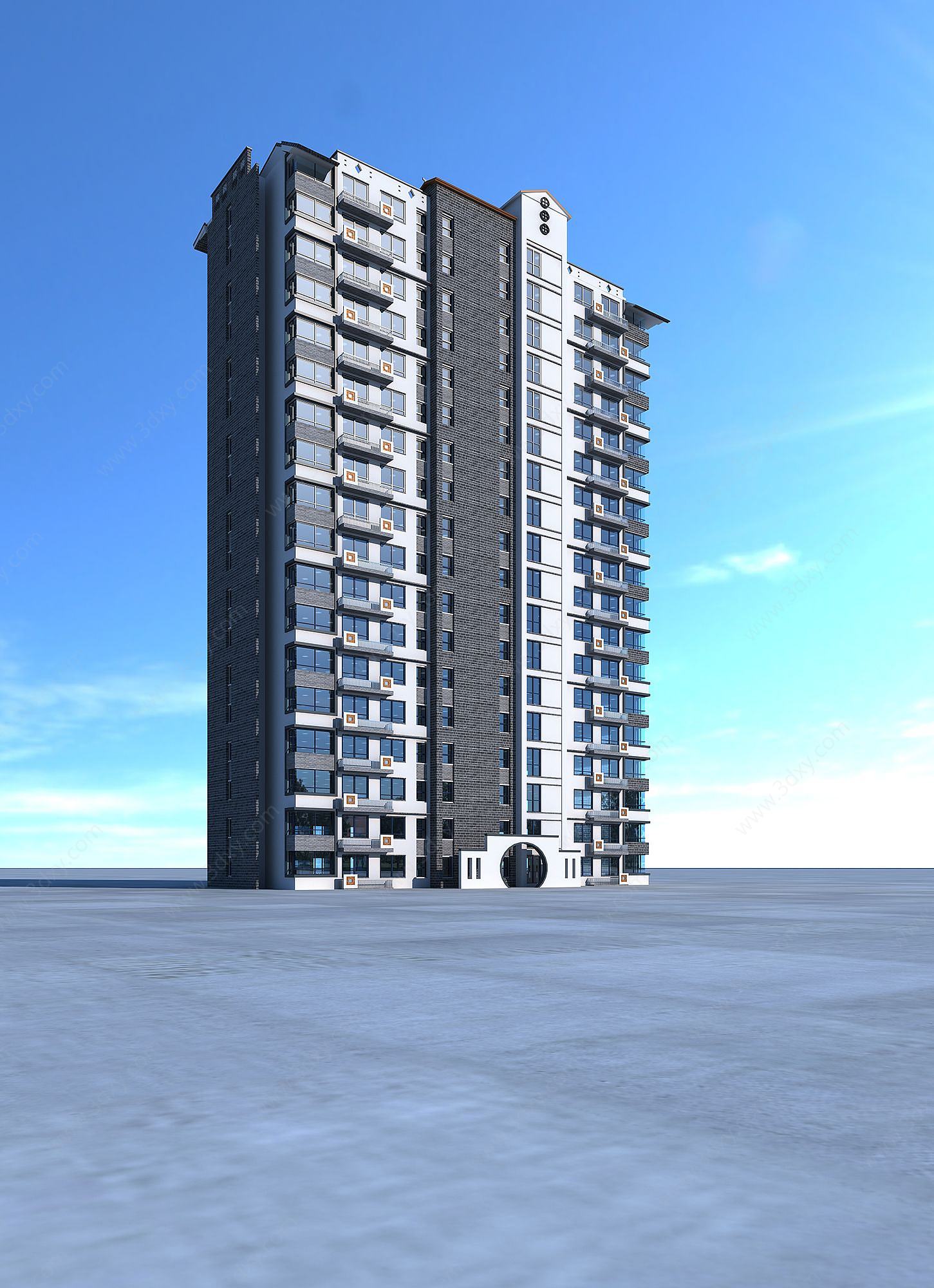 中式高楼3D模型