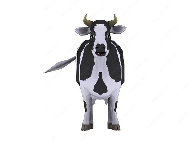 卡通奶牛模型带动画3D模型