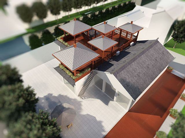 屋顶凉亭3D模型