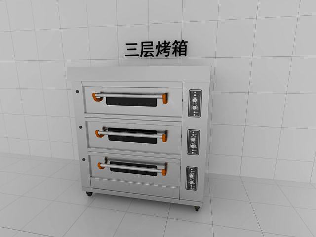 三层烤箱3D模型