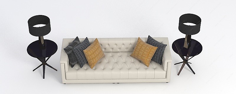美式客厅沙发3D模型