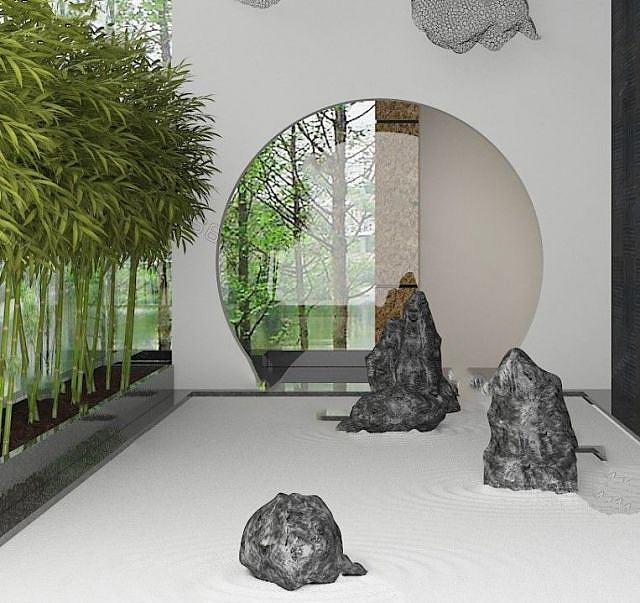 园林假山植物3D模型