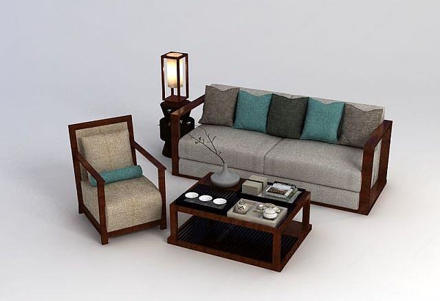 沙发茶几组合3D模型