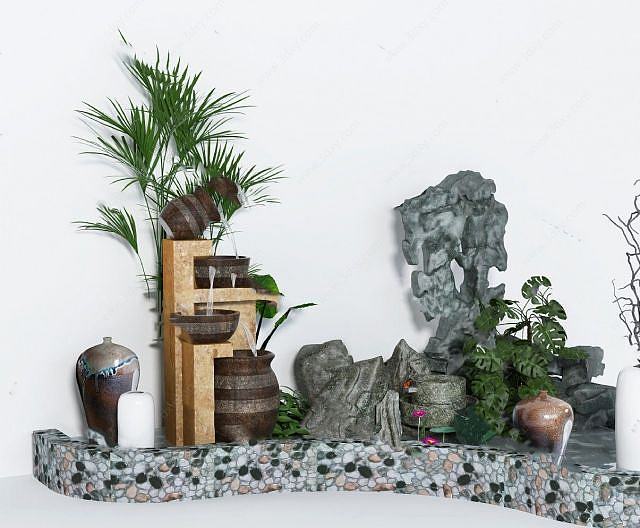 假山植物3D模型