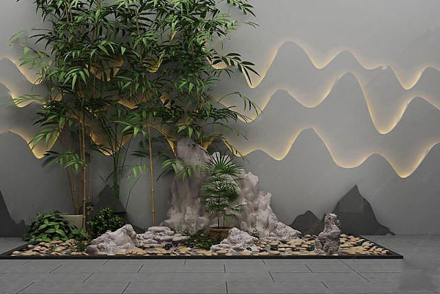 假山植物3D模型