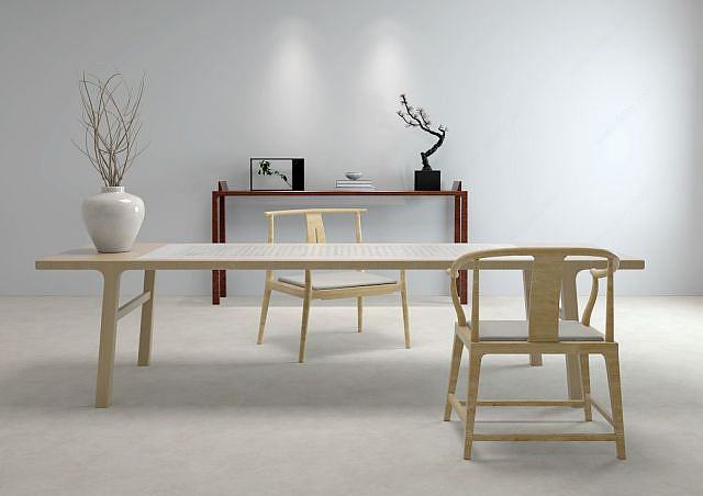 日式桌椅3D模型