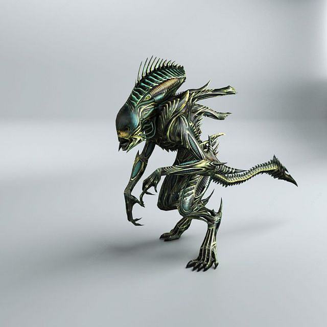 3D科幻游戏怪物带骨骼动画3D模型