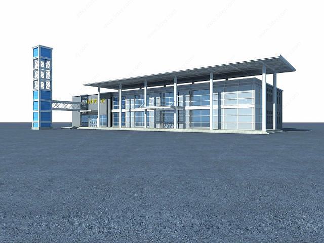 汽车站3D模型