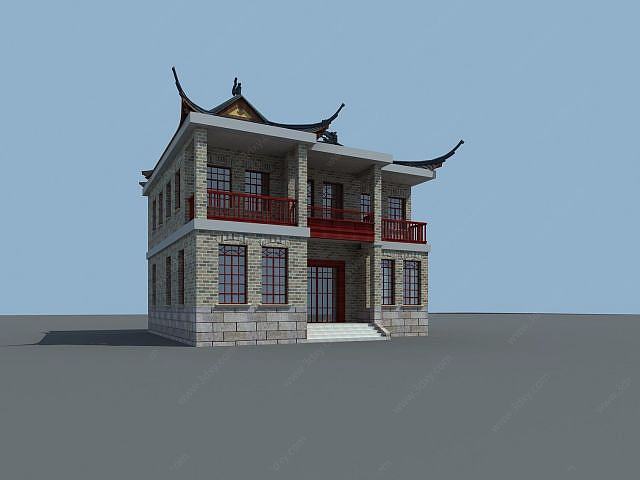 中式民国风建筑3D模型