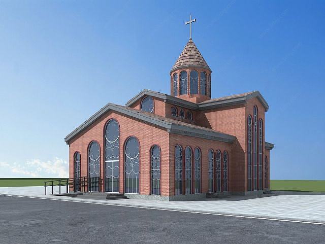 欧式教堂3D模型