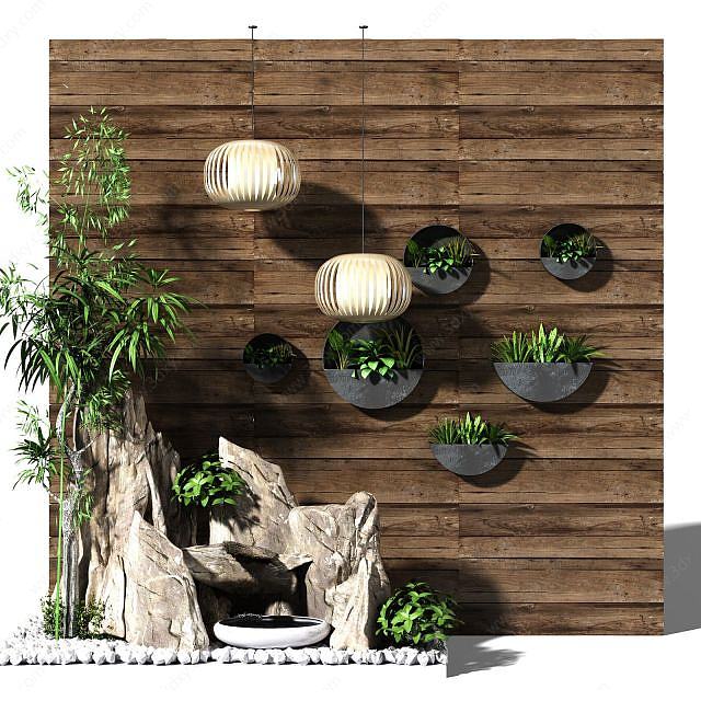 植物墙饰3D模型