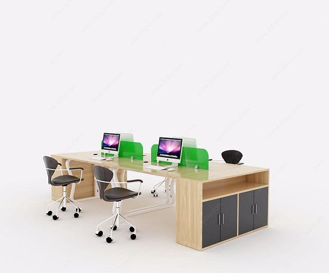 现代简约办公桌3D模型