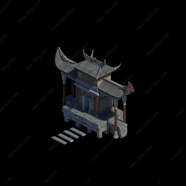 剑冢建筑场景3D模型