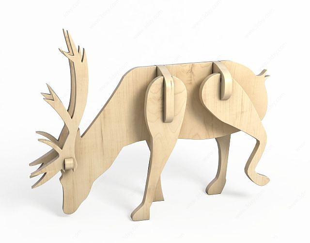 木质麋鹿3D模型