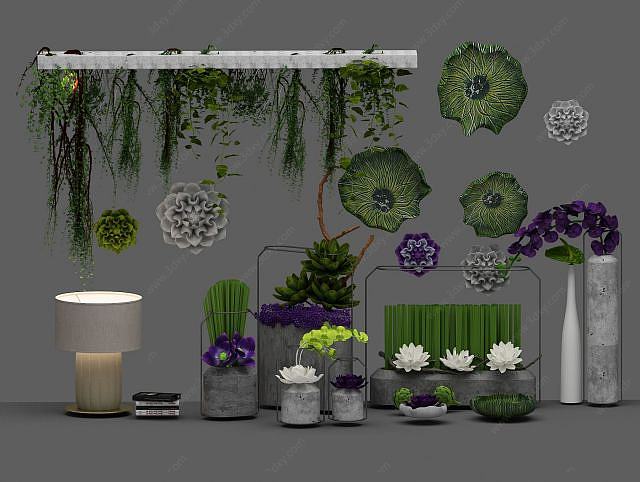 植物组合3D模型