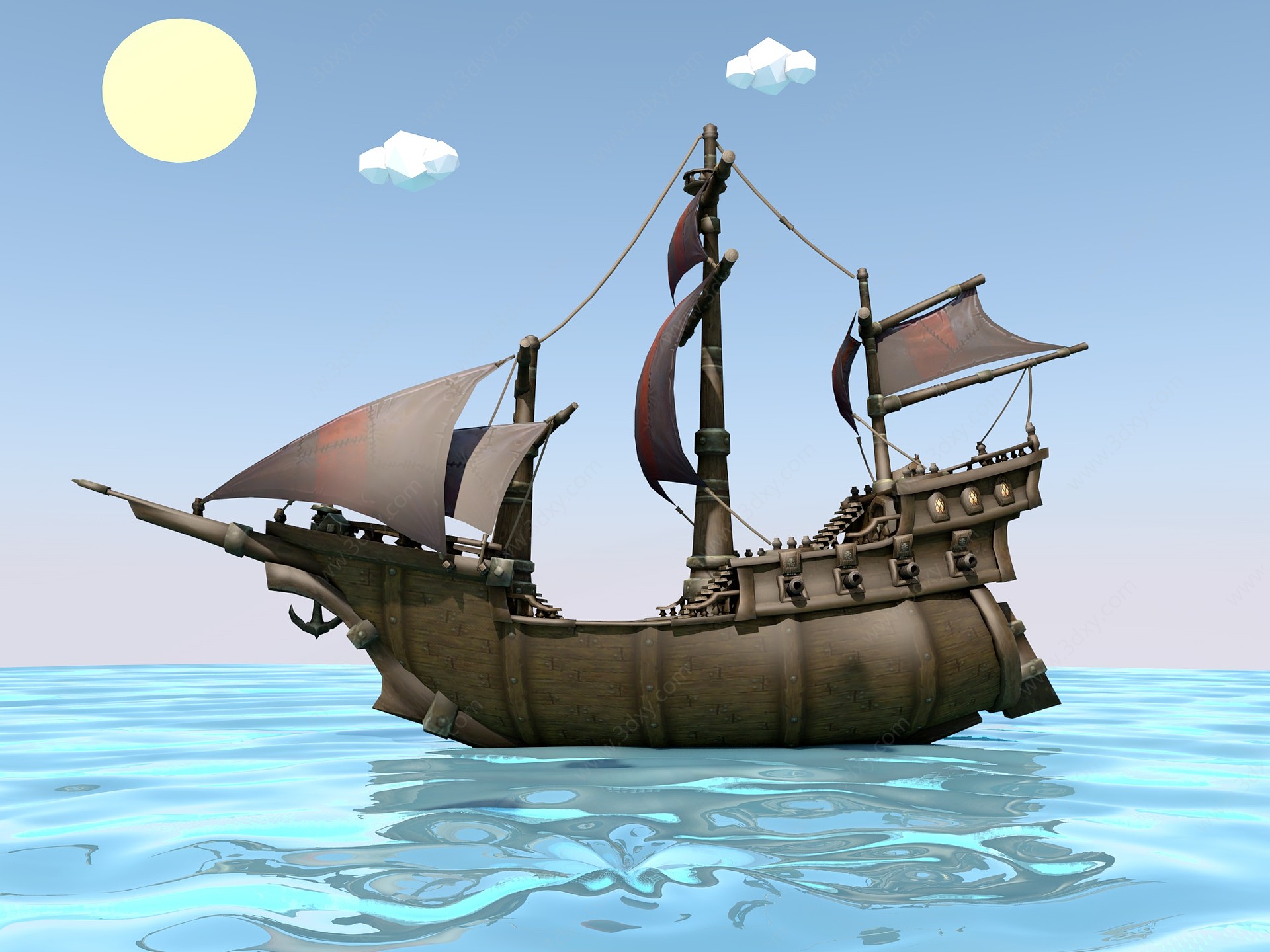 魔兽模型海盗船3D模型
