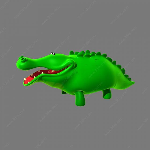 卡通鳄鱼3D模型