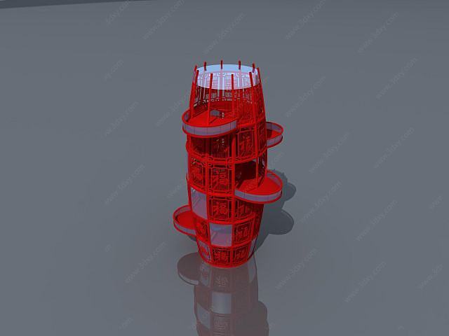 花瓣塔3D模型