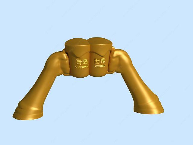 青岛啤酒节干杯雕塑3D模型