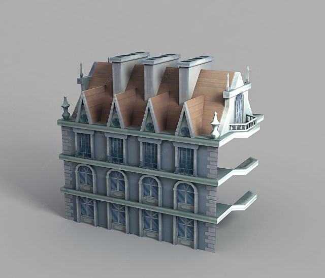游戏城堡造型3D模型