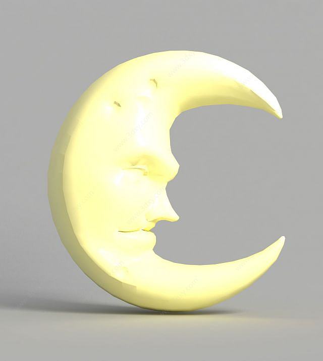 游戏场景月亮装饰造型3D模型