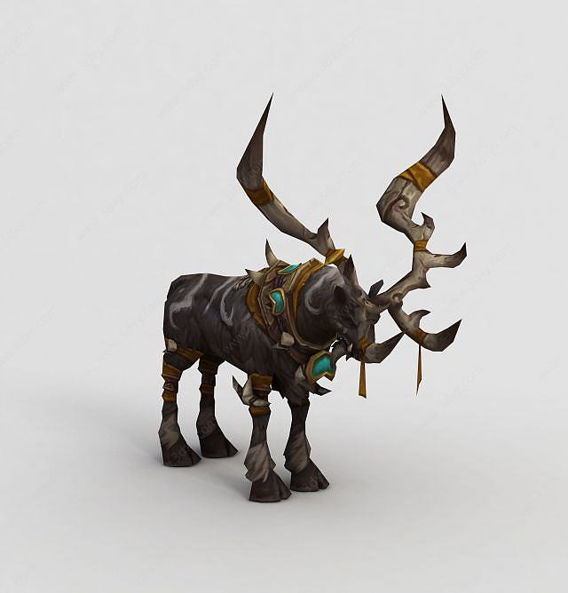 魔兽世界游戏麋鹿角色造型3D模型