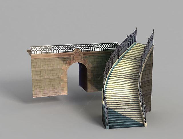 动漫城墙3D模型
