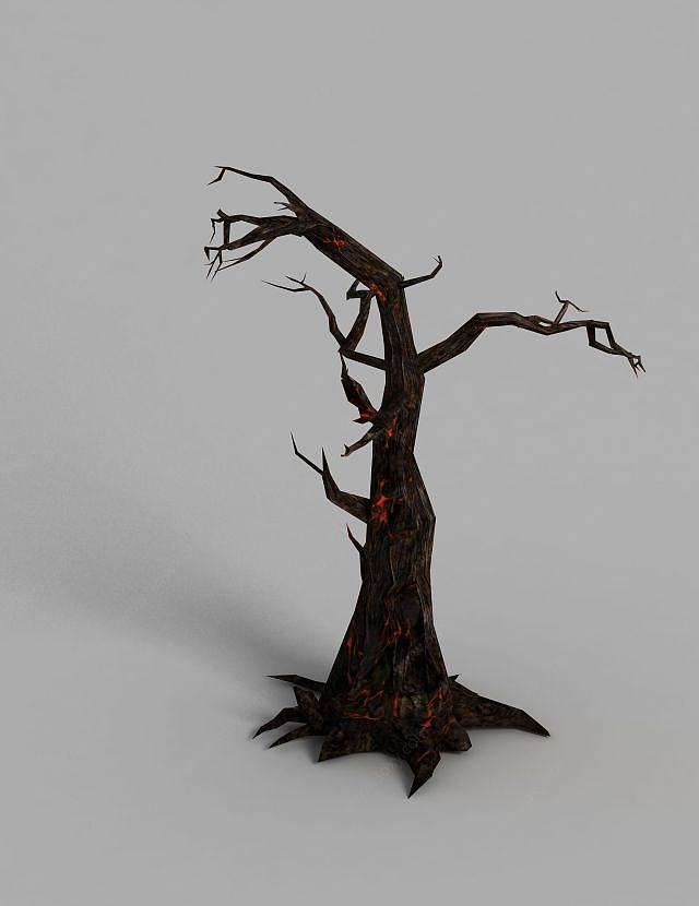 游戏场景熔岩树装饰3D模型