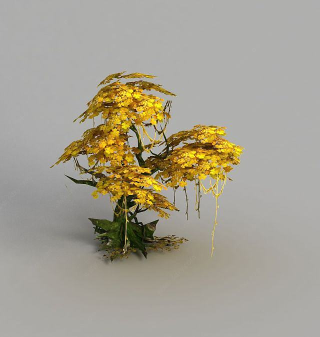 游戏场景三叶草树装饰3D模型