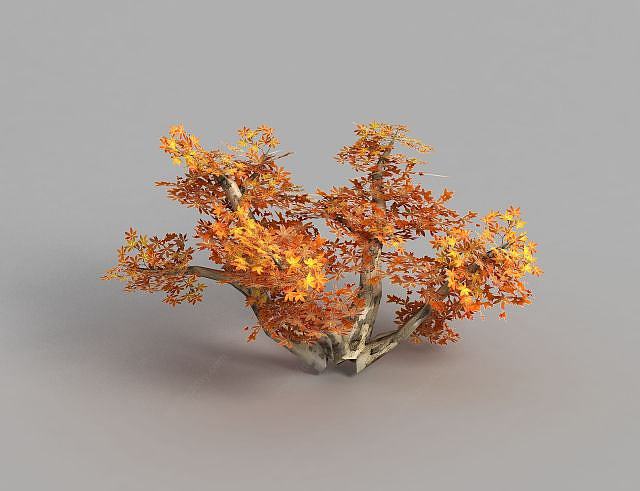 游戏场景枫树装饰3D模型