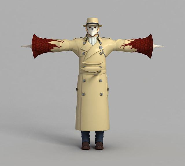 游戏蒙面男子人物形象3D模型