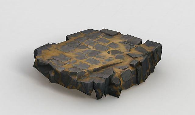 手绘写实石头路面3D模型