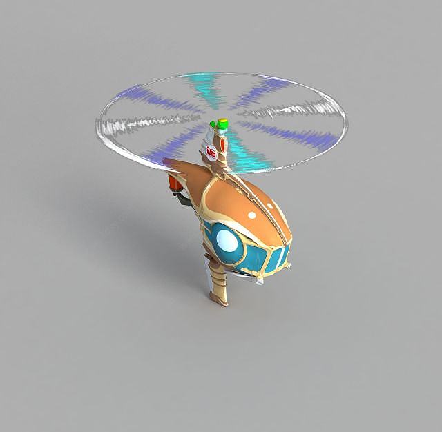 动漫直升机3D模型